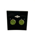Light Peridot Green Druzy Earring