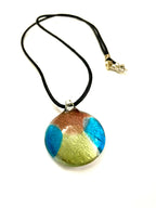 Blue, Green and Purple Glass Necklace
