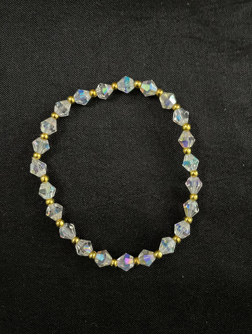 Clear Bicone Bead Stretchy Bracelet