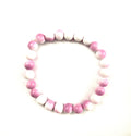 Pink and White Opaque Stretchy Bracelet