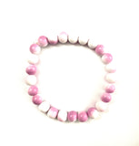 Pink and White Opaque Stretchy Bracelet