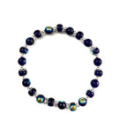 Blue Rainbow Glass Stacked Bracelet
