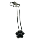 Black Crystal Paw Print Necklace