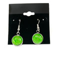 Green Acrylic Paint Earrings - Dangle