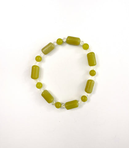 Olive Jade Stretchy Bracelet