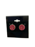 Raspberry Wine Red Druzy Earring