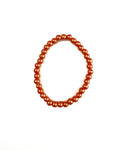 Copper Orange Glass Pearl Stretchy Bracelet