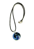 Blue Dichroic Circle Necklace