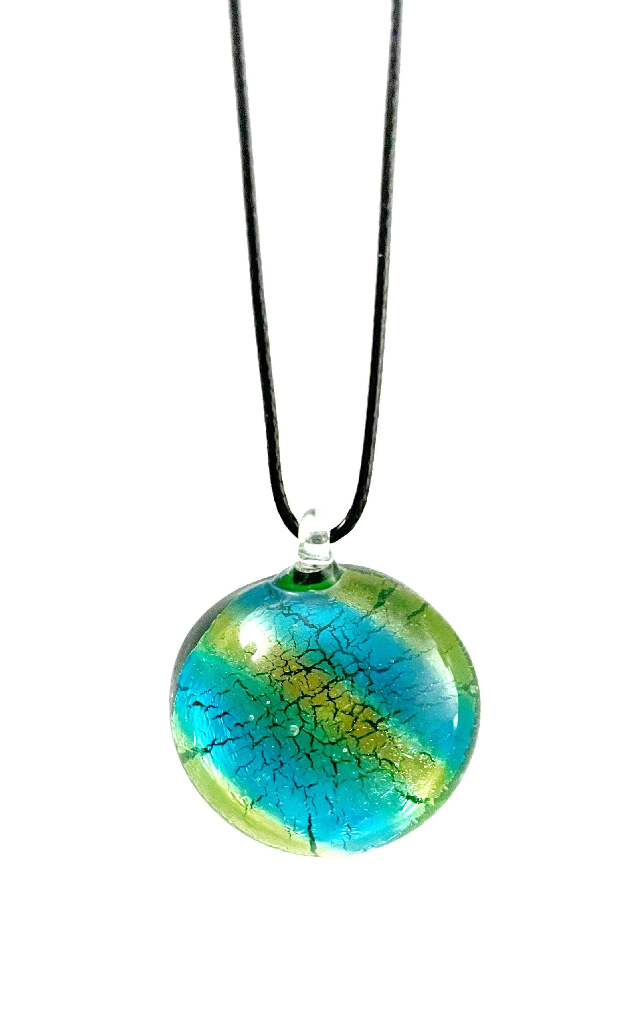 Blue and Yellow Glass Necklace