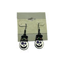 Black Outlined Face Dangle Earrings