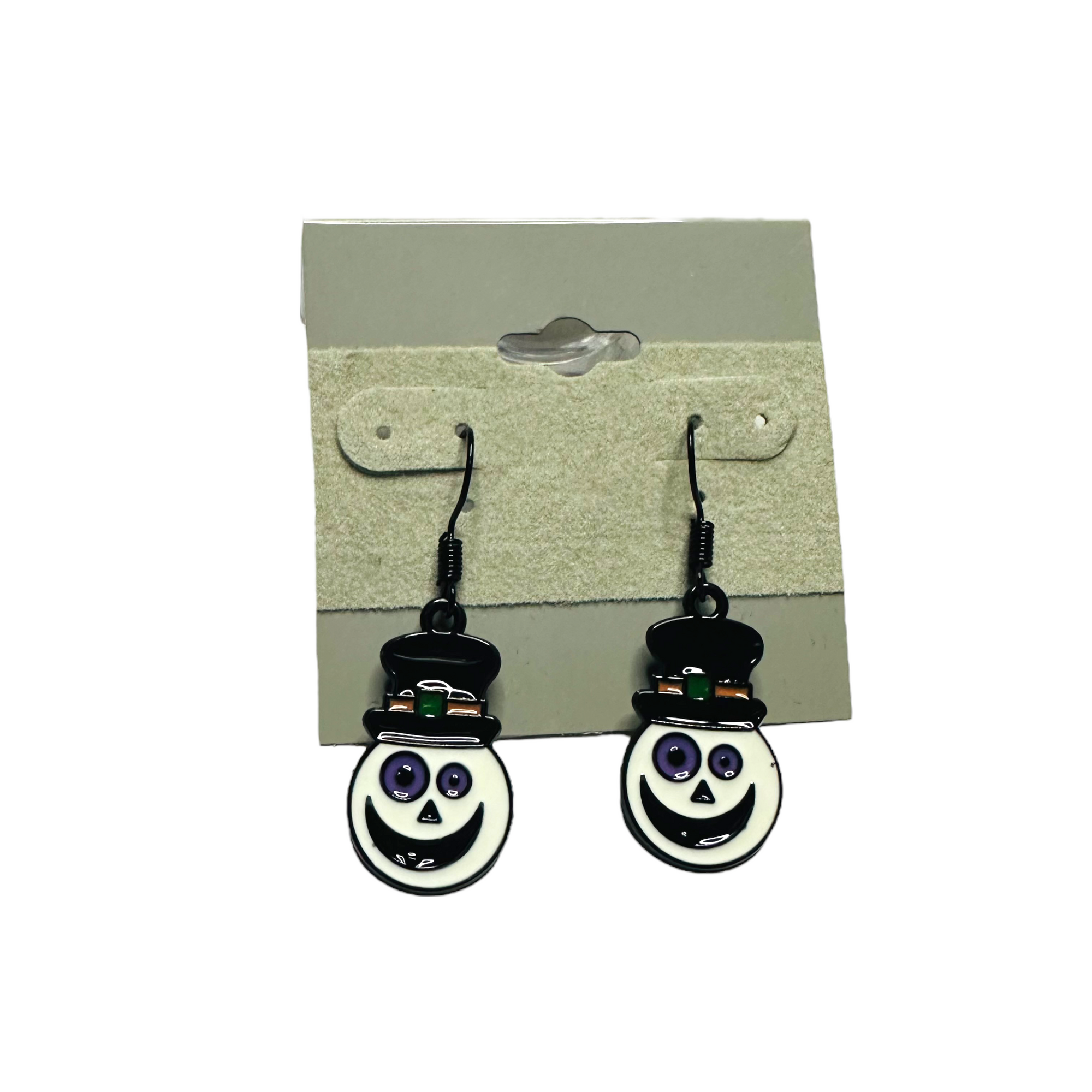 Black Outlined Face Dangle Earrings