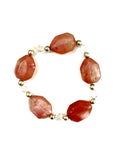 Cherry Quartz Oval Bead Stretchy Bracelet