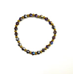 Deep Purple Glass Bead Stretchy Bracelet