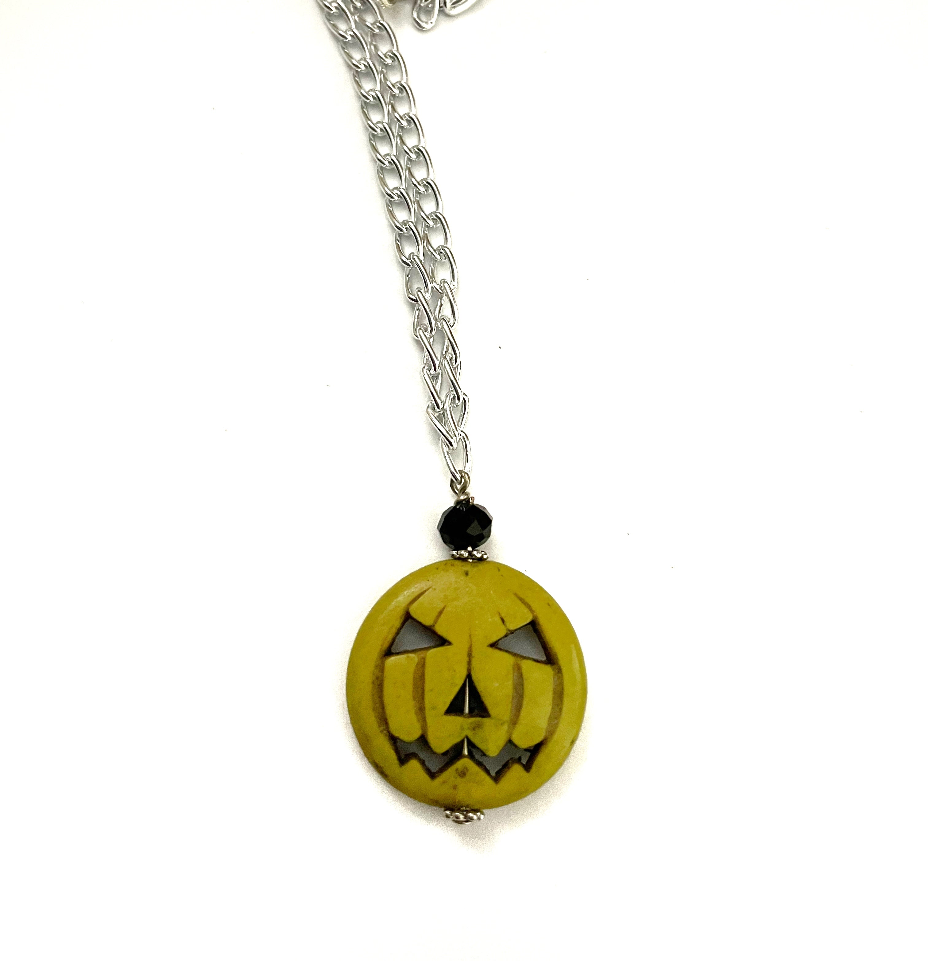 Large Pumpkin Howlite Necklace