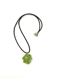 Green Flower Glass Necklace