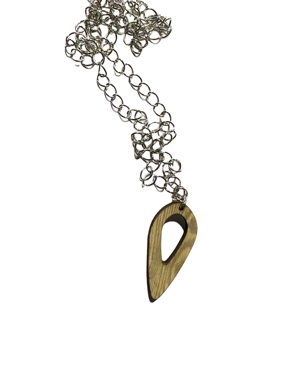 Teardrop Wooden Dangle Necklace