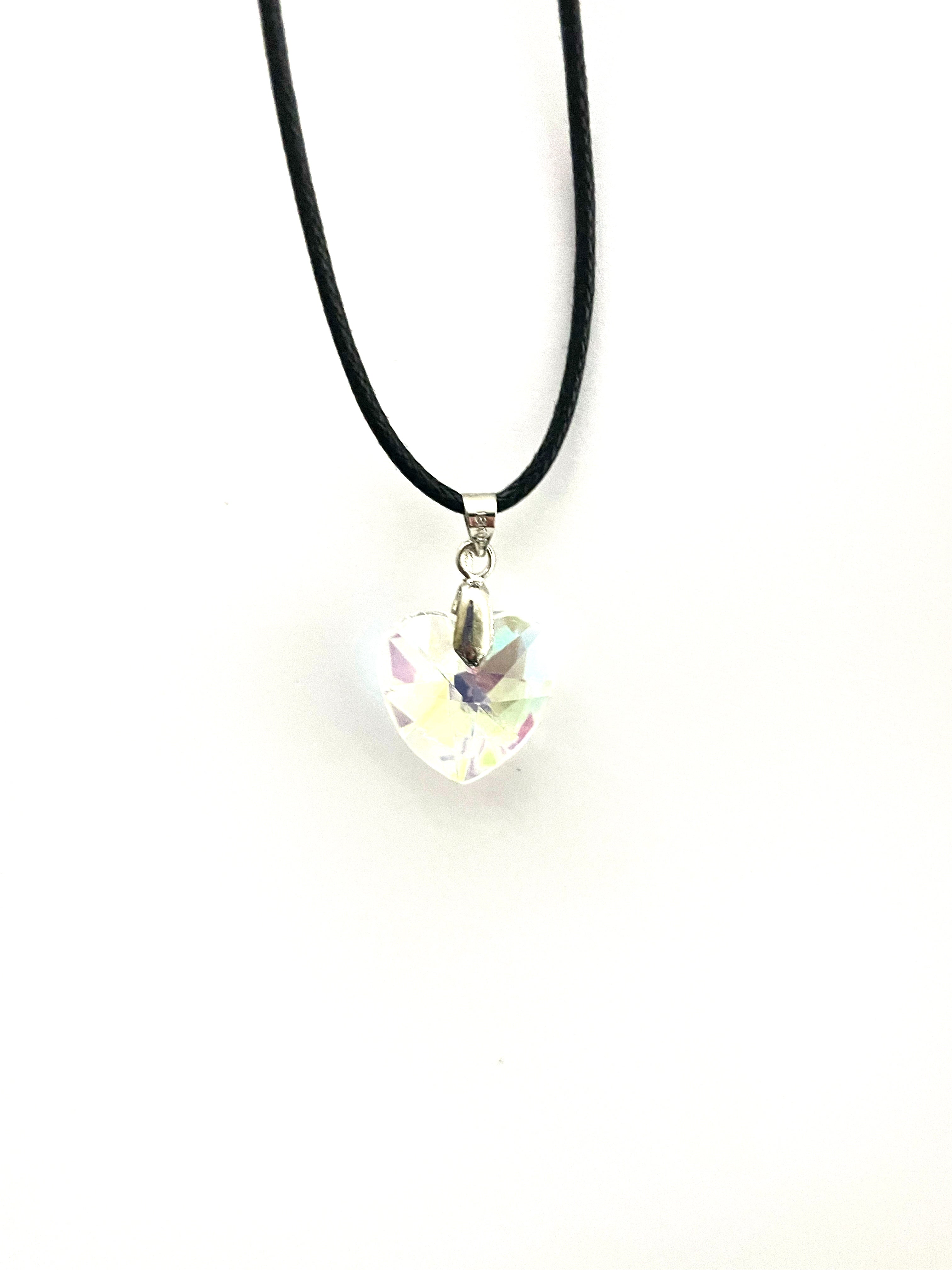 Clear Crystal Heart Necklace