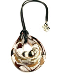 Silver with Gold Glass Necklace
