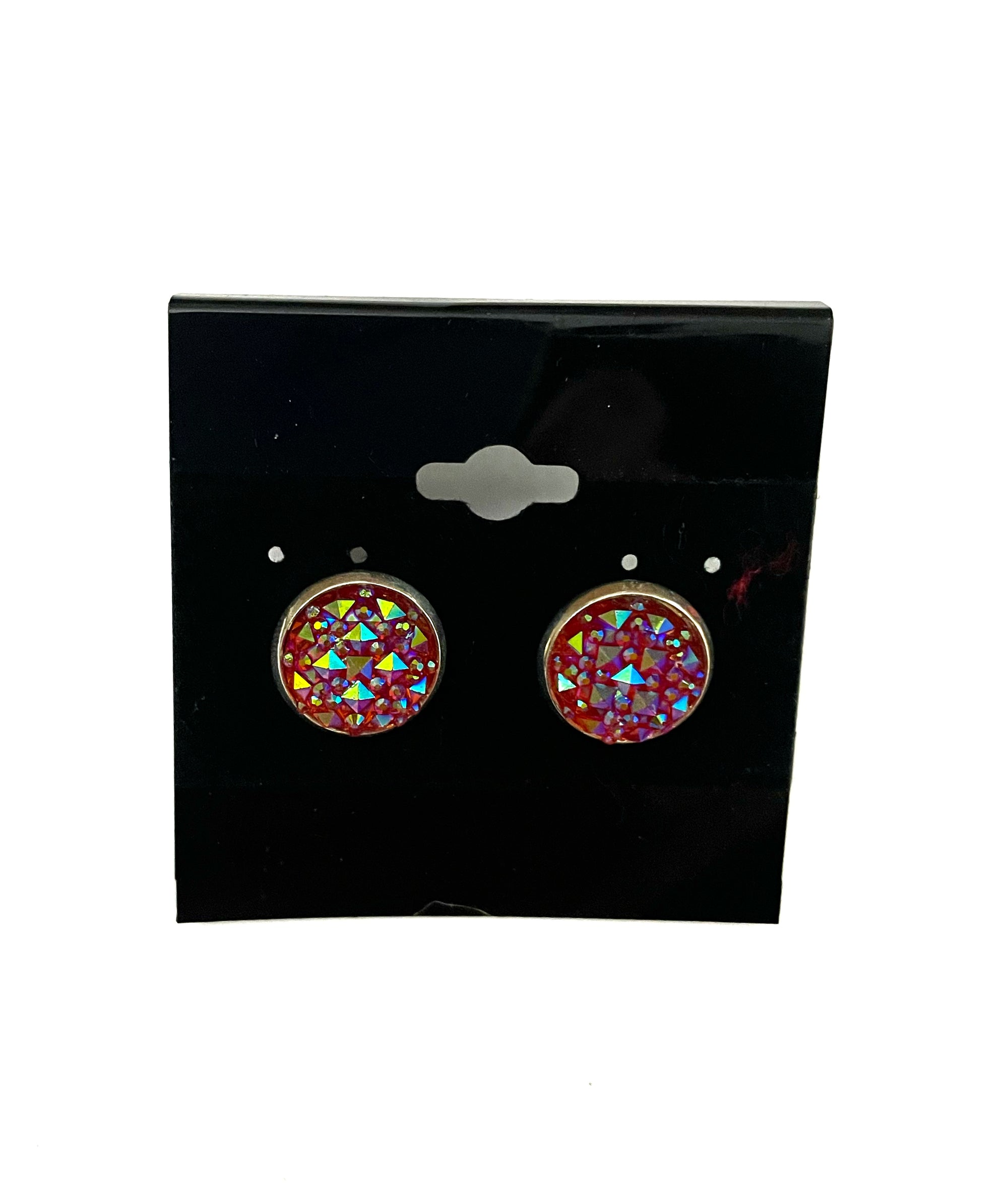 Raspberry Druzy Earring