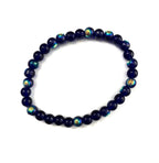 Blue Rainbow Glass Stacked Bracelet