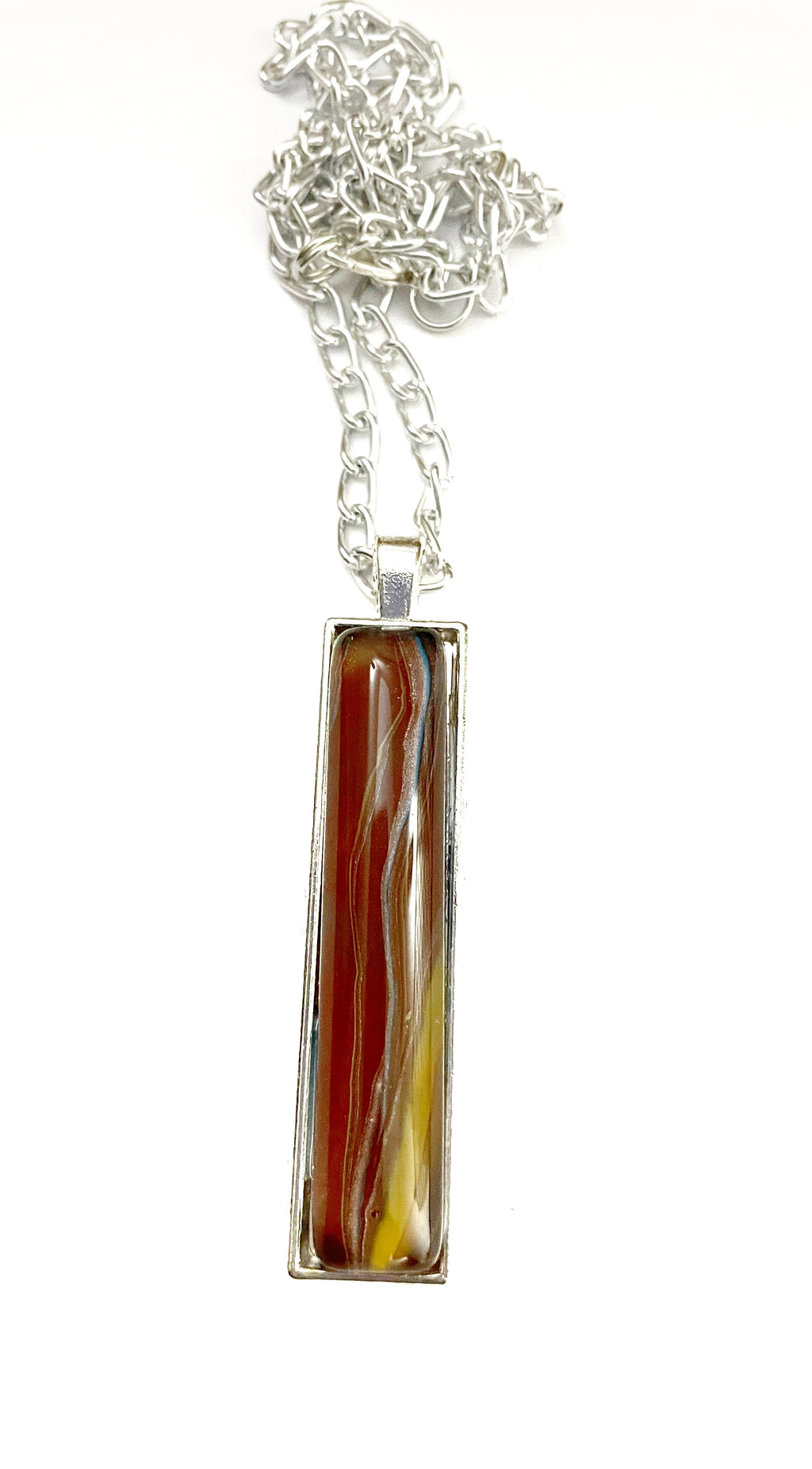 Brown, Blue and Yellow Acrylic Necklaces