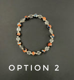 Blue, Black and Orange Stretchy Bracelet