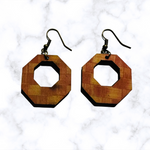 Wooden Hexagon Earrings