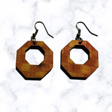 Wooden Hexagon Earrings