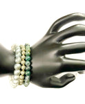 Green Glass Stacked Bracelet