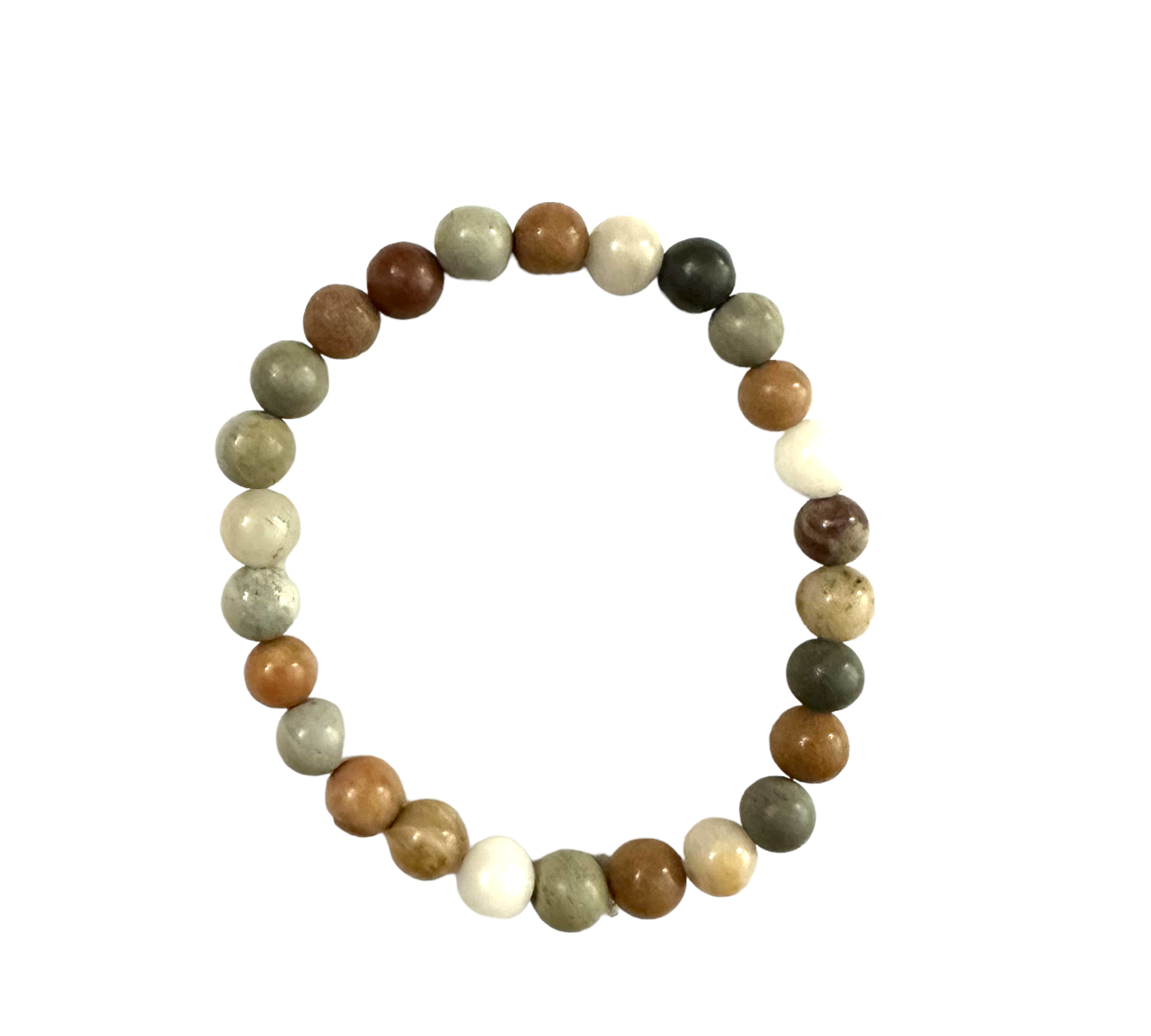 Snow Quarts and Jasper Stretchy Bracelet