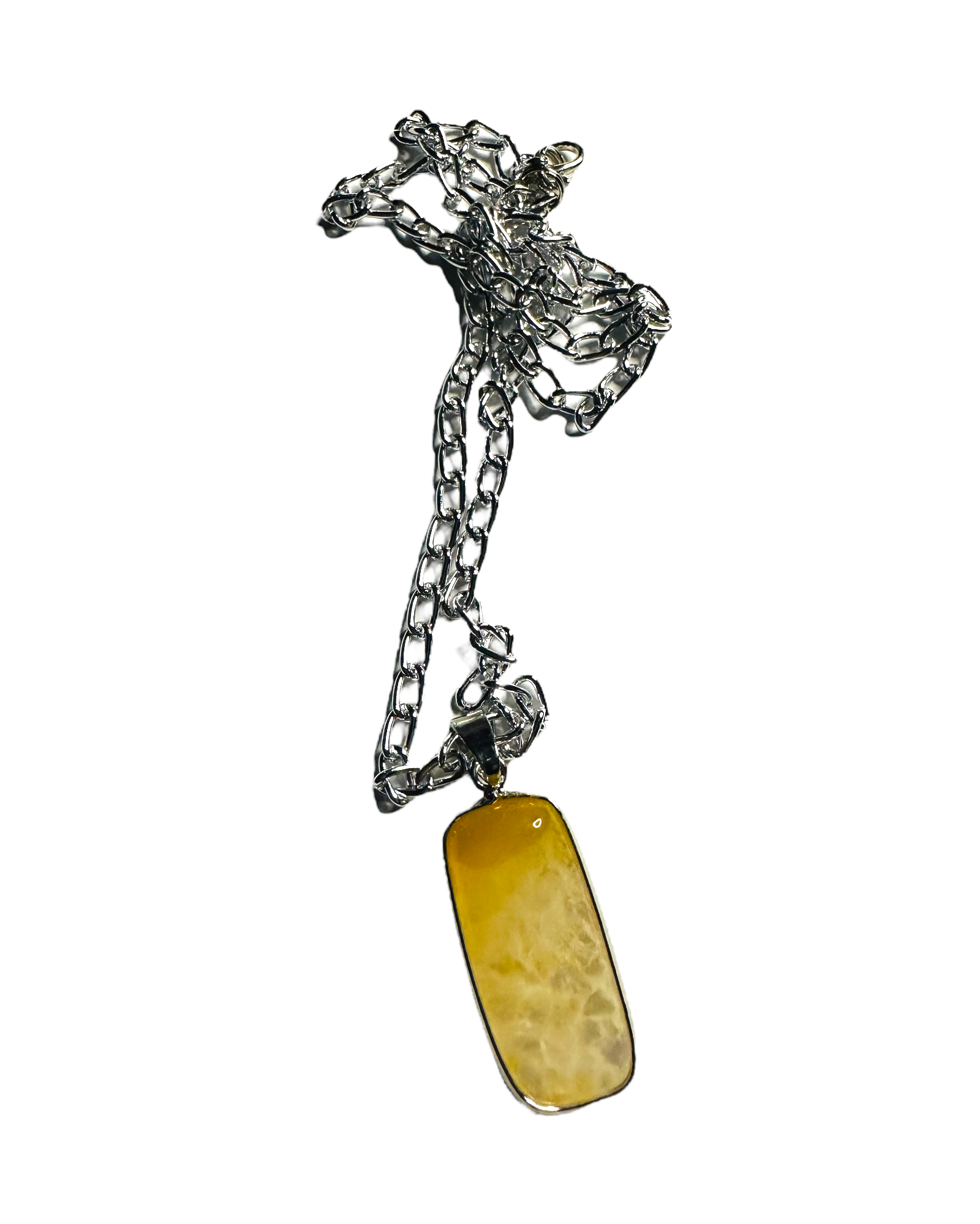 Agate Rectangle Pendant Necklace