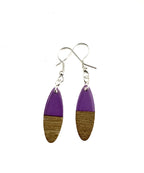 Small Oval Resin & Wood  Earrings