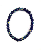 Blue Rainbow Glass Stacked Bracelet