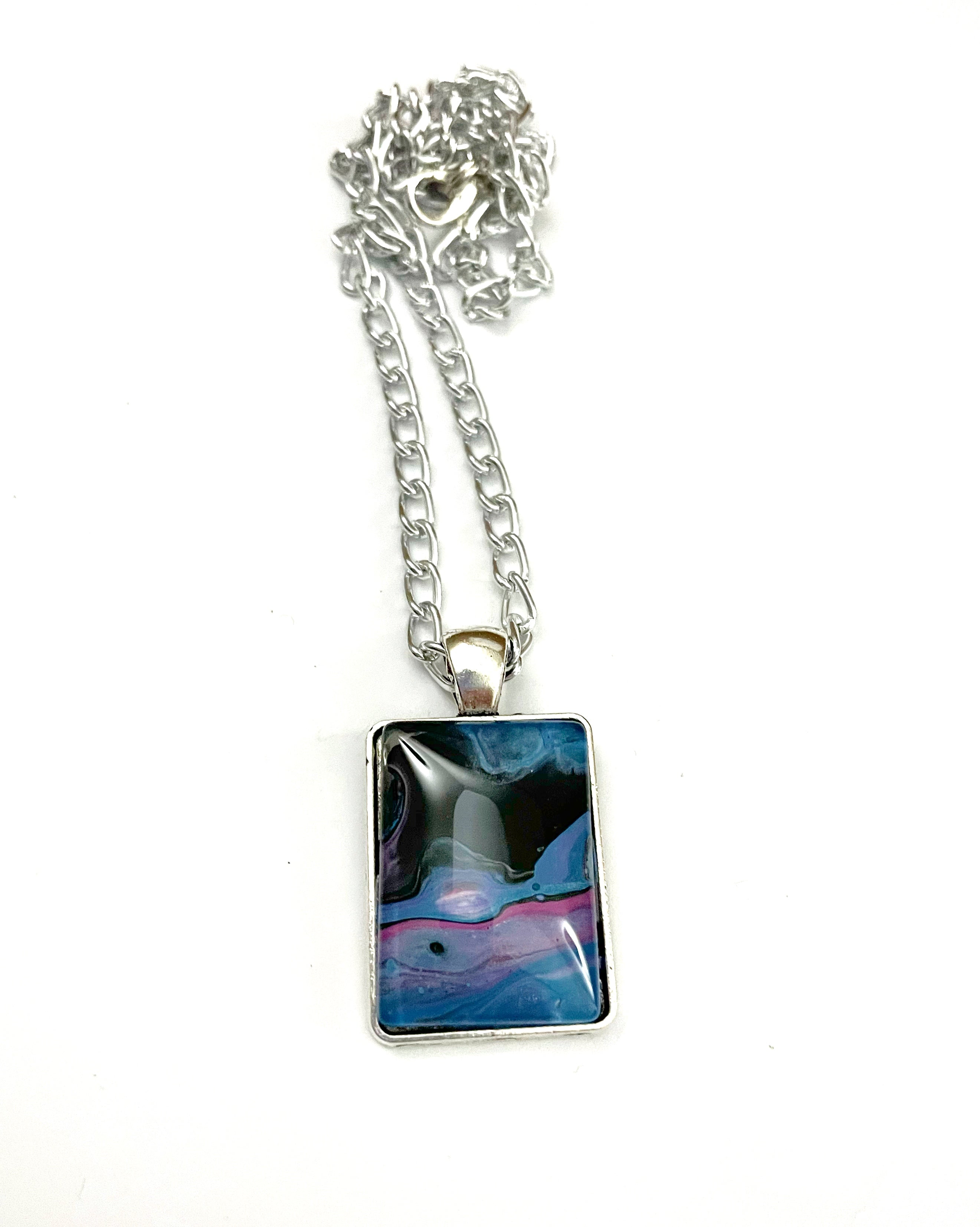 Blue, Pink and Black Acrylic Necklaces
